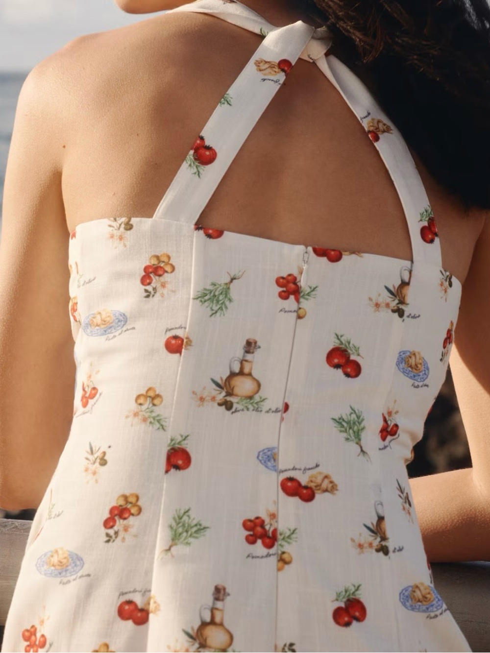 NWT (P-16.5/size small) H&M TWIST-DETAIL Tomato PRINTED DRESS - Picture 2 of 5